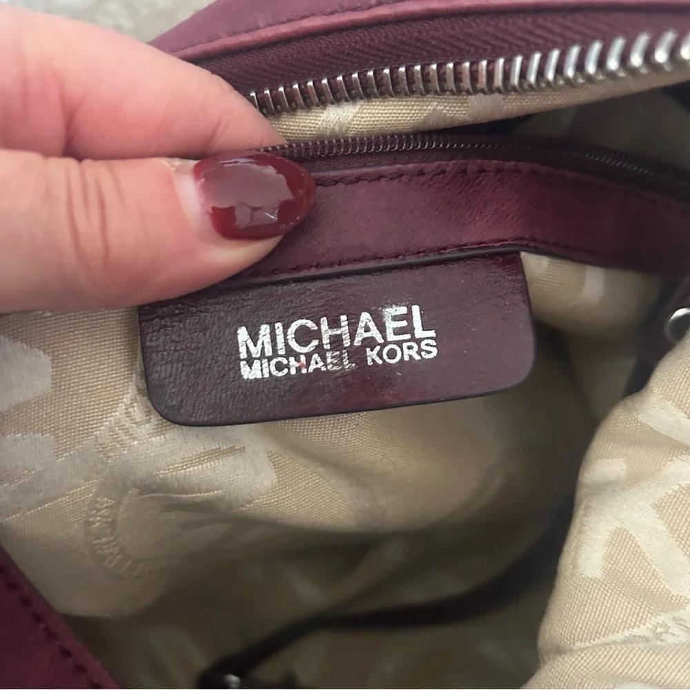 Michael Kors oxblood leather handbag 90’s Y2K